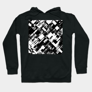 Random shape pattern in black and white Hoodie